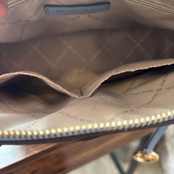 Blue Michael Kors Jet Set Travel Medium Saffiano Leather Dome Satchel Crossbody - Picture 7 of 10